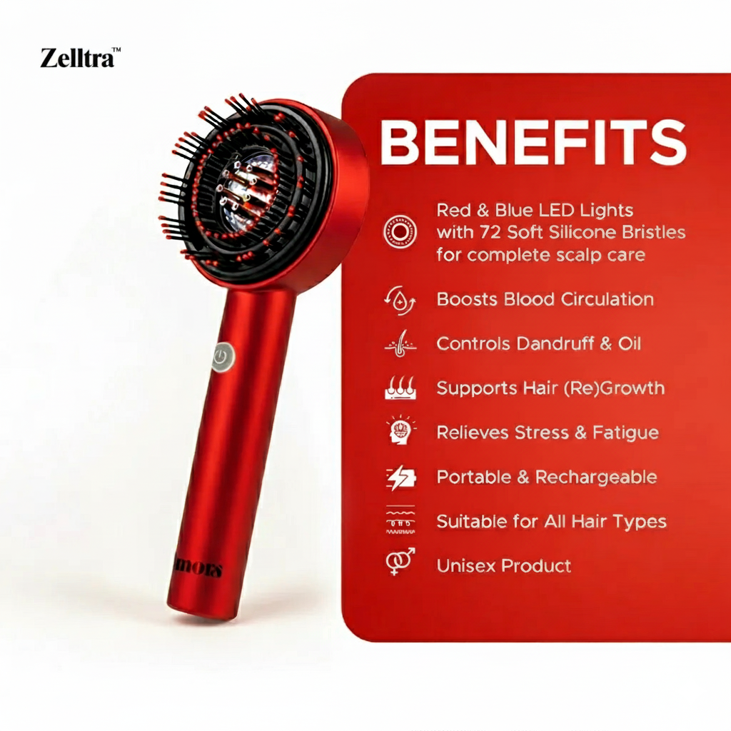 Zelltra™ Red Light Therapy Hair Reviver Device